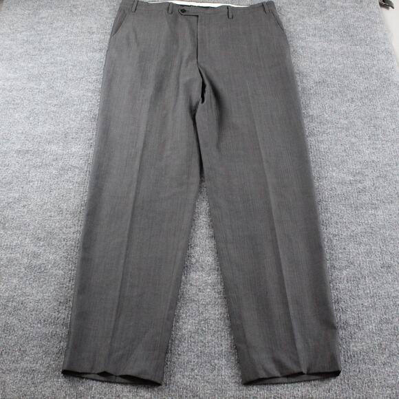 Canali Suit Mens 54 L Gray Herringbone Wool 2 Button Double Vent Business Work - Picture 11 of 16